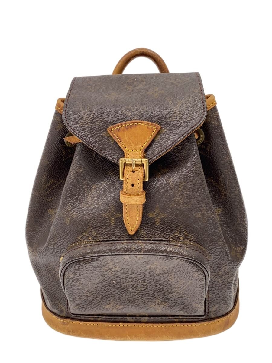 【中古】LOUIS VUITTON◆1)ミニ・モン掏摸_モノグラム・帆布/PVC/BRW/総柄【御徒面子】
