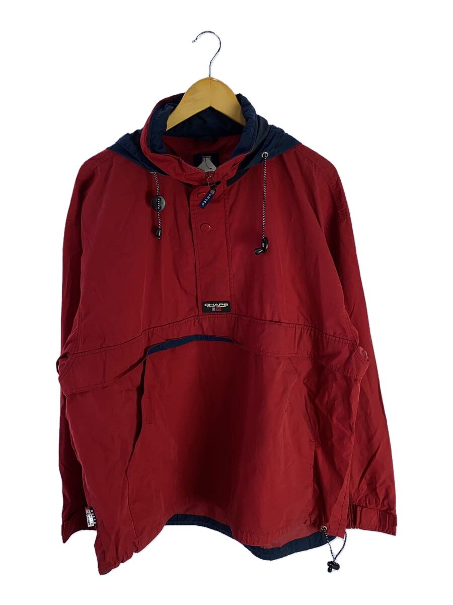 【中古】CHAPS RALPH LAUREN◆パーカー/L/ポリエステル/RED/無地//【メンズウェア】