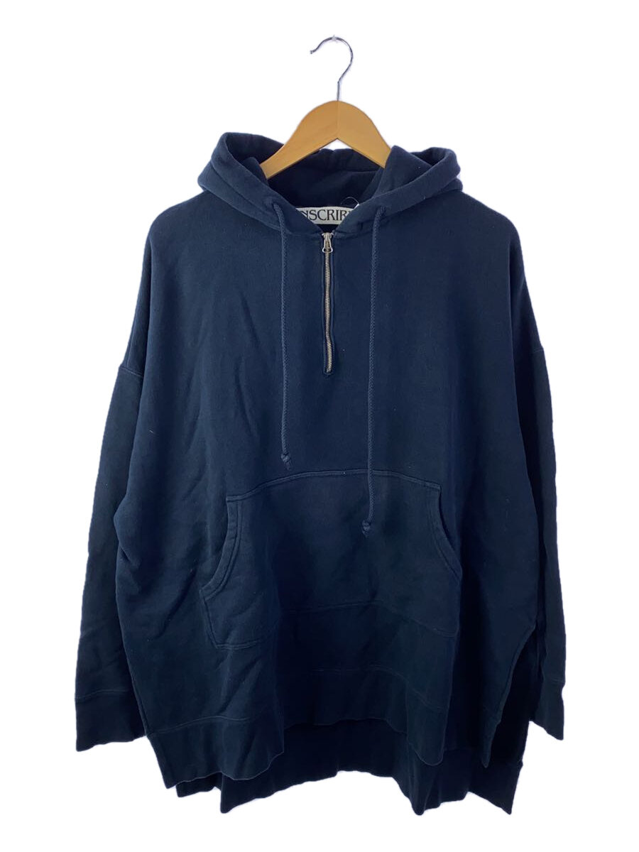 【中古】INSCRIRE◆アイドスリットプルオーバー/ハーフジップパーカー/--/綿織物/NVY/20AW-CUT6【メンズウェア】