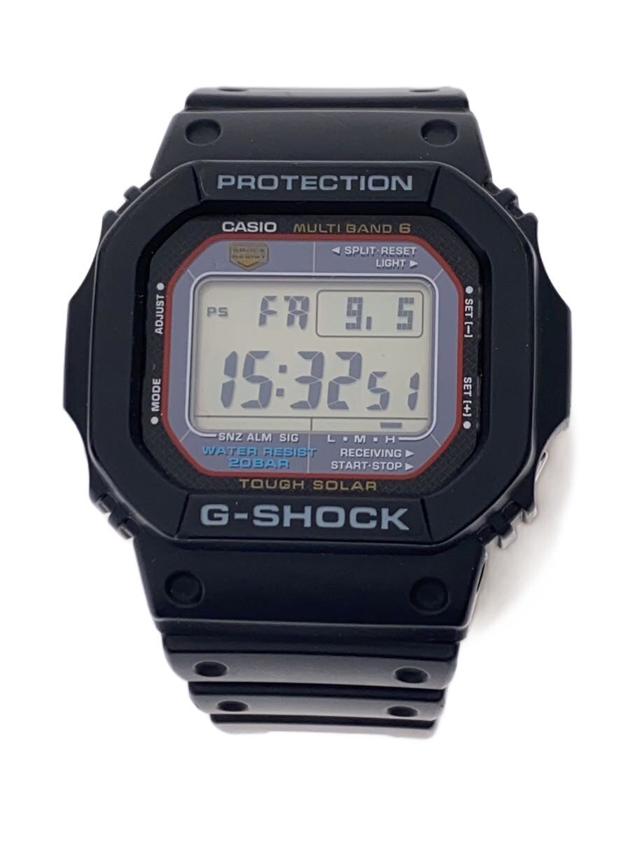 【中古】CASIO◆ソーラーウオッチ_G-SHOCK/デジタル/天然ゴム/BLK//【服飾雑貨他】