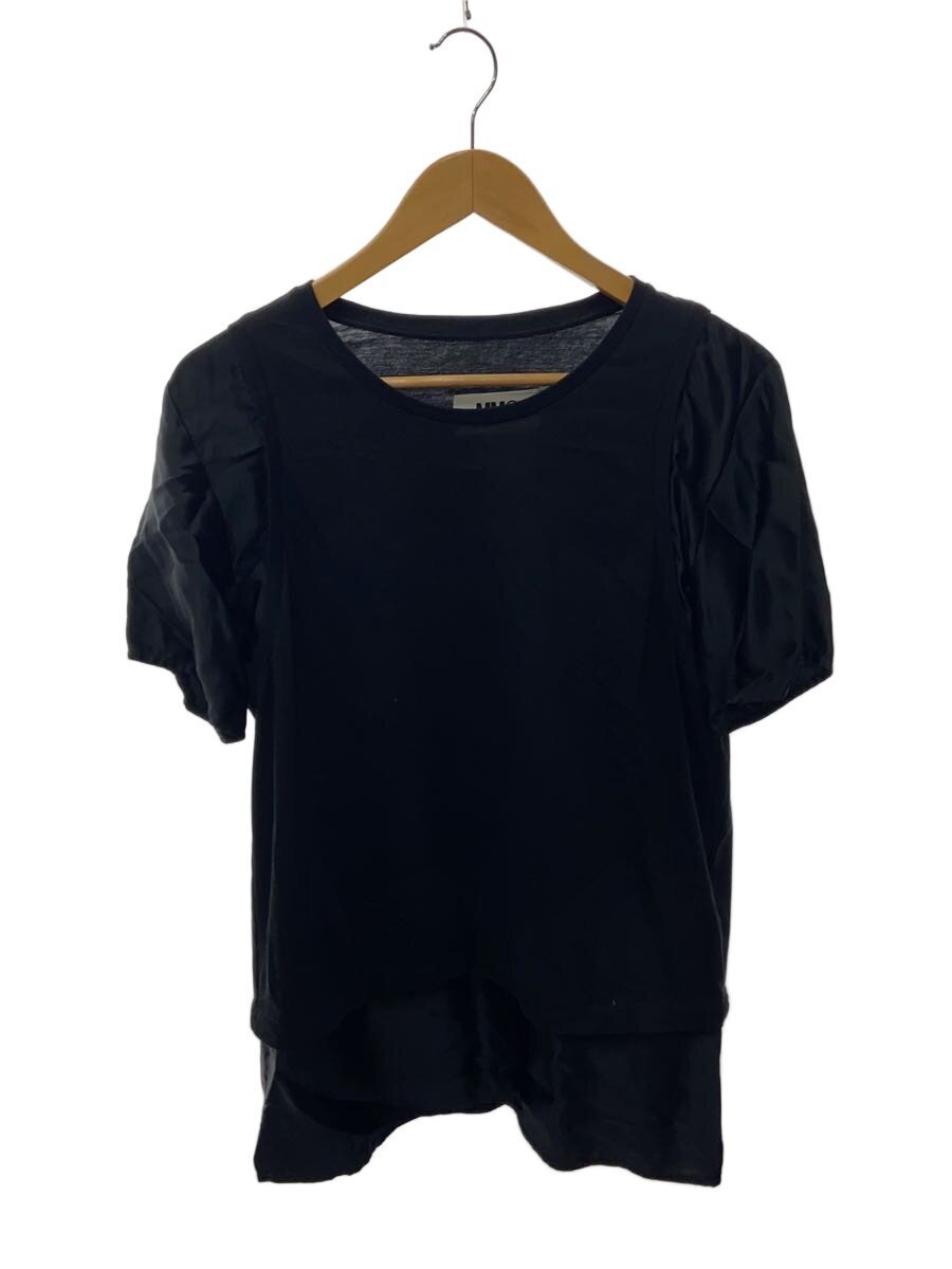 【中古】MM6◆21SS/異原料品縛/半袖カットソー/ティーシャツ/XS/綿織物/BLK/S52GC0182【レディース御召しもの】