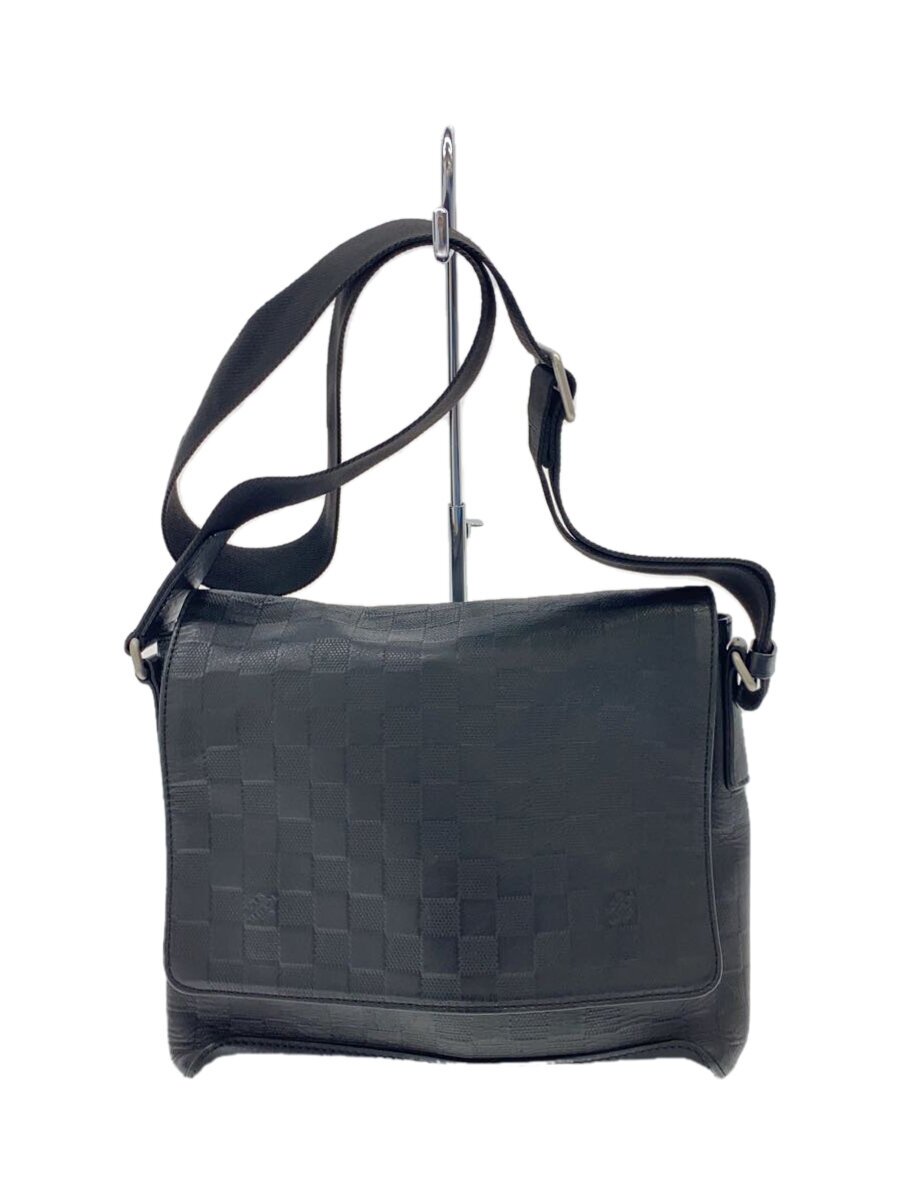 【中古】LOUIS VUITTON◆ディストリクトMM_ダミエ・アンフィニ_BLK/なめし革/BLK【御徒面子】