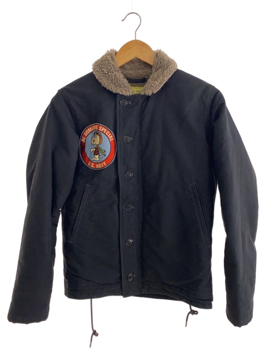 【中古】NAVY DEPARTMENT◆飛行上衣/36/綿織物/黒いこと/N-1/甲板上衣//【メンズウェア】