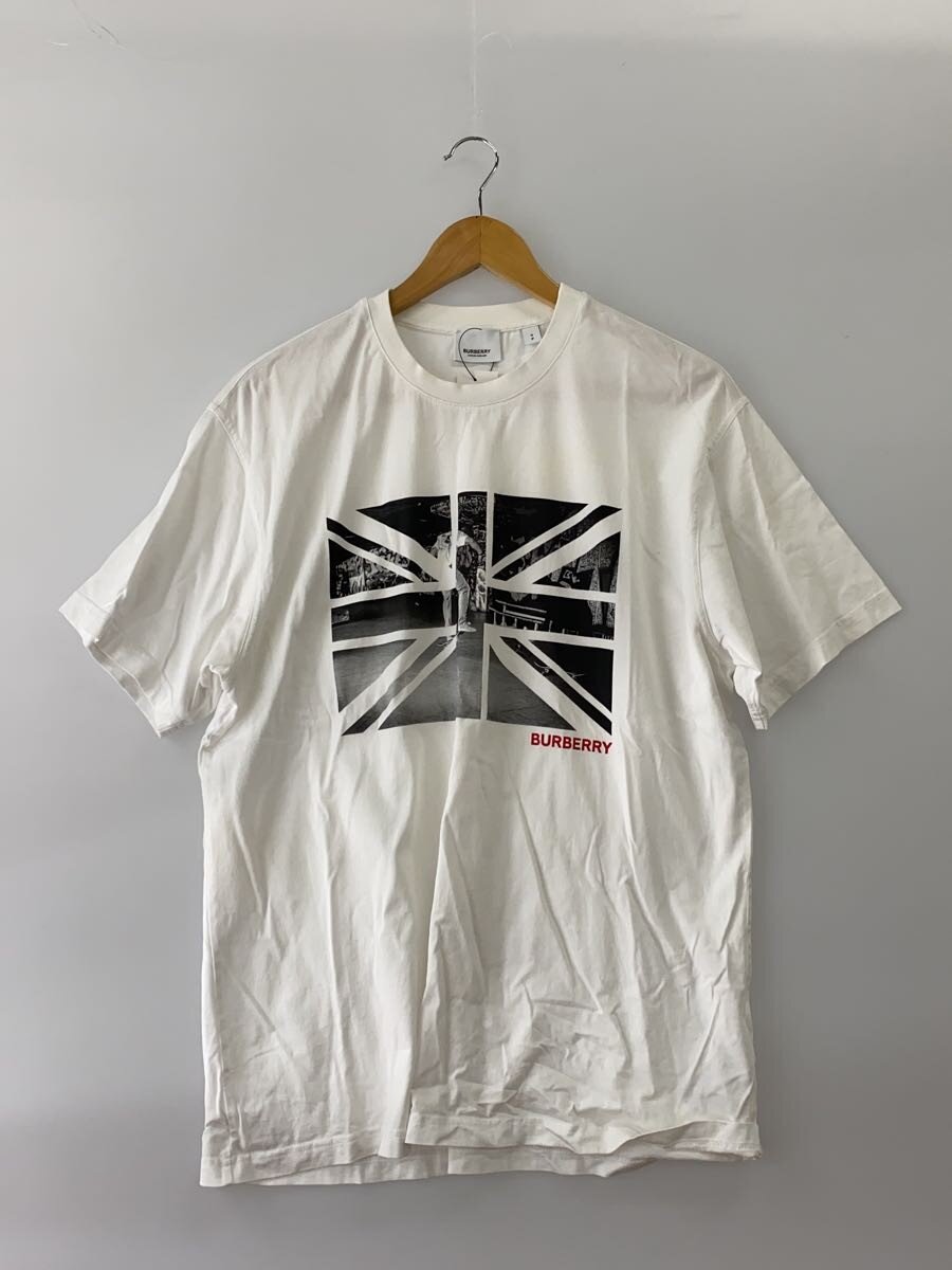 【中古】BURBERRY◆ティーシャツ/S/綿織物/WHT【メンズウェア】