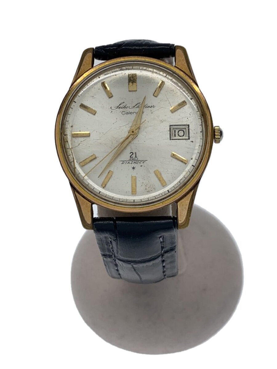 【中古】SEIKO◆手巻ウオッチ/アナログ/--/GLD/BLK【服飾雑貨他】