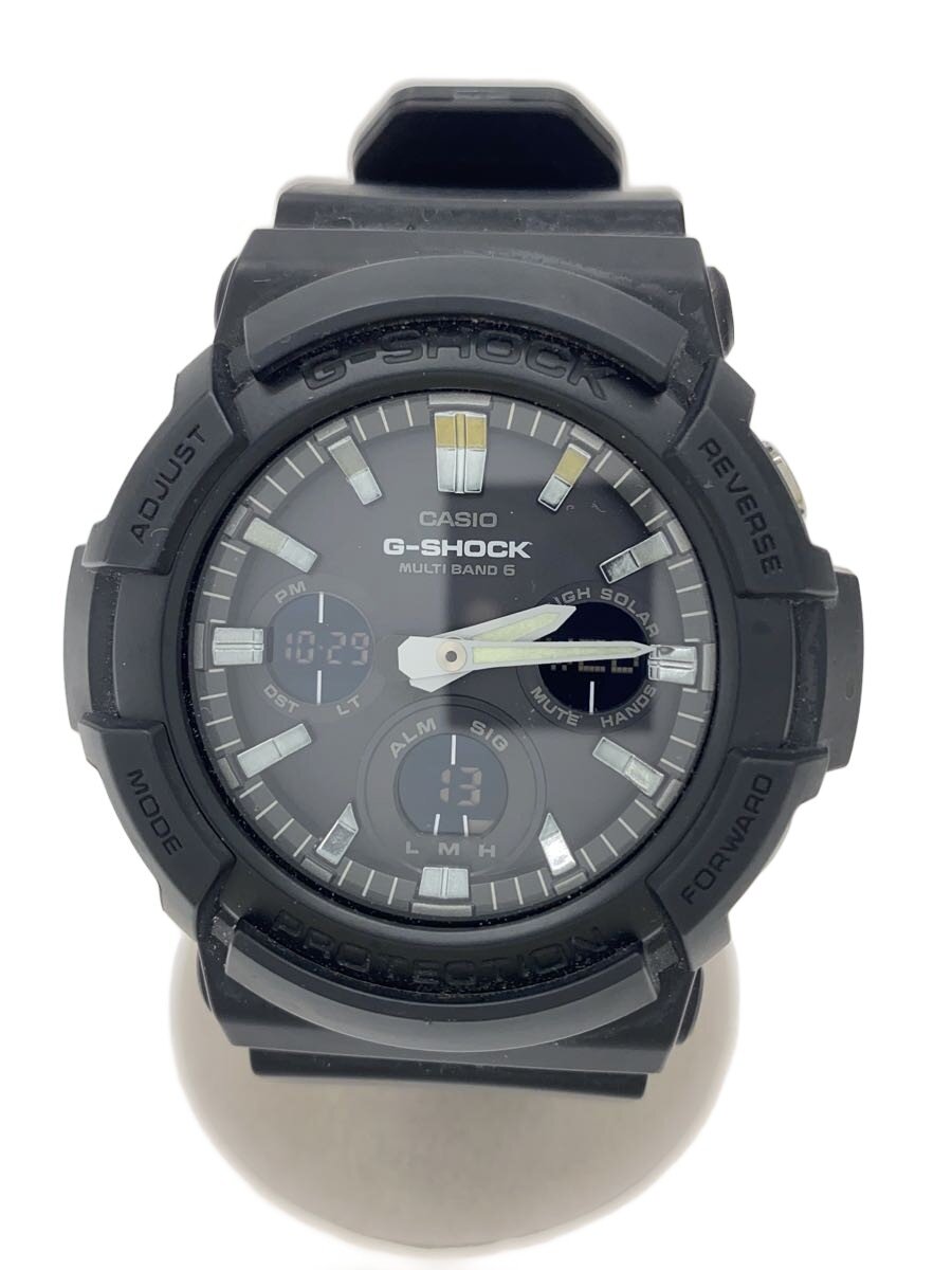 【中古】CASIO◆ソーラーウオッチ・G-SHOCK/デジアナ/GRY/BLK【服飾雑貨他】