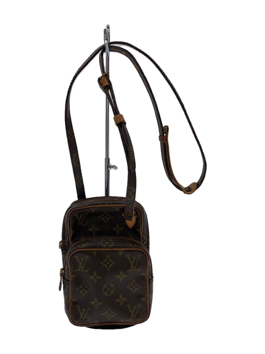 【中古】LOUIS VUITTON◆ミニ・アマゾン_モノグラム・帆布_BRW/PVC/BRW【御徒面子】