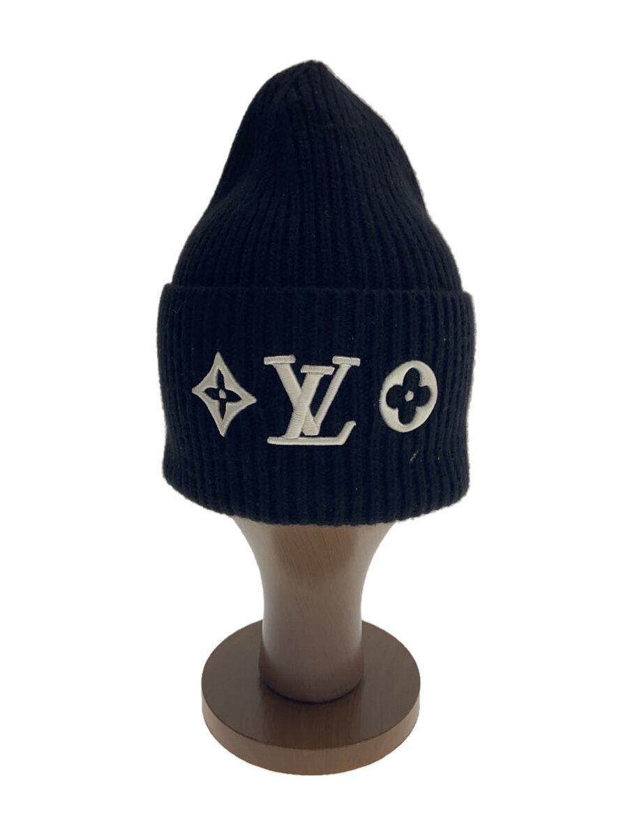 【中古】LOUIS VUITTON◆編み物旗がしら/FREE/羊毛/BLK/無地/メンズ/M77872【服飾雑貨他】