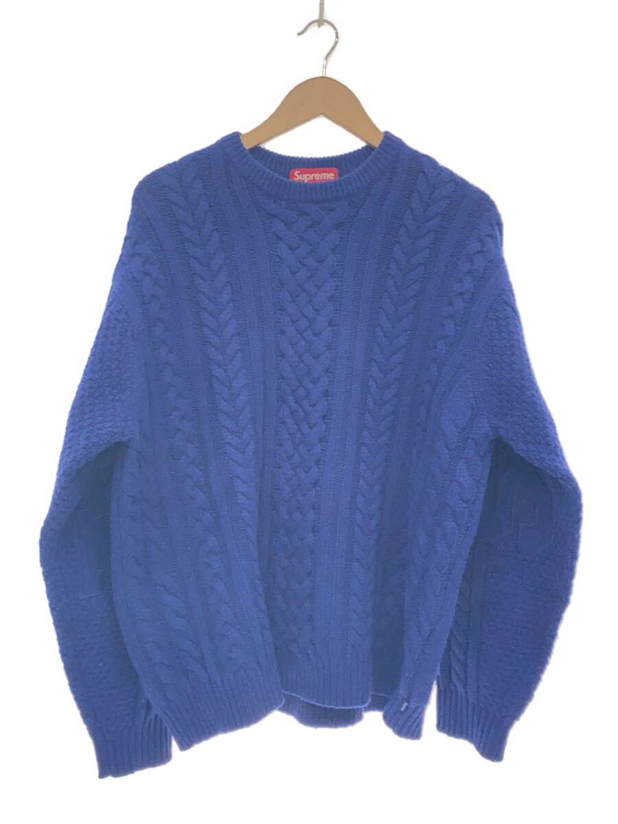 【中古】Supreme◆編み物・スウェーター(朦々たる)/L/羊毛/BLU【メンズウェア】