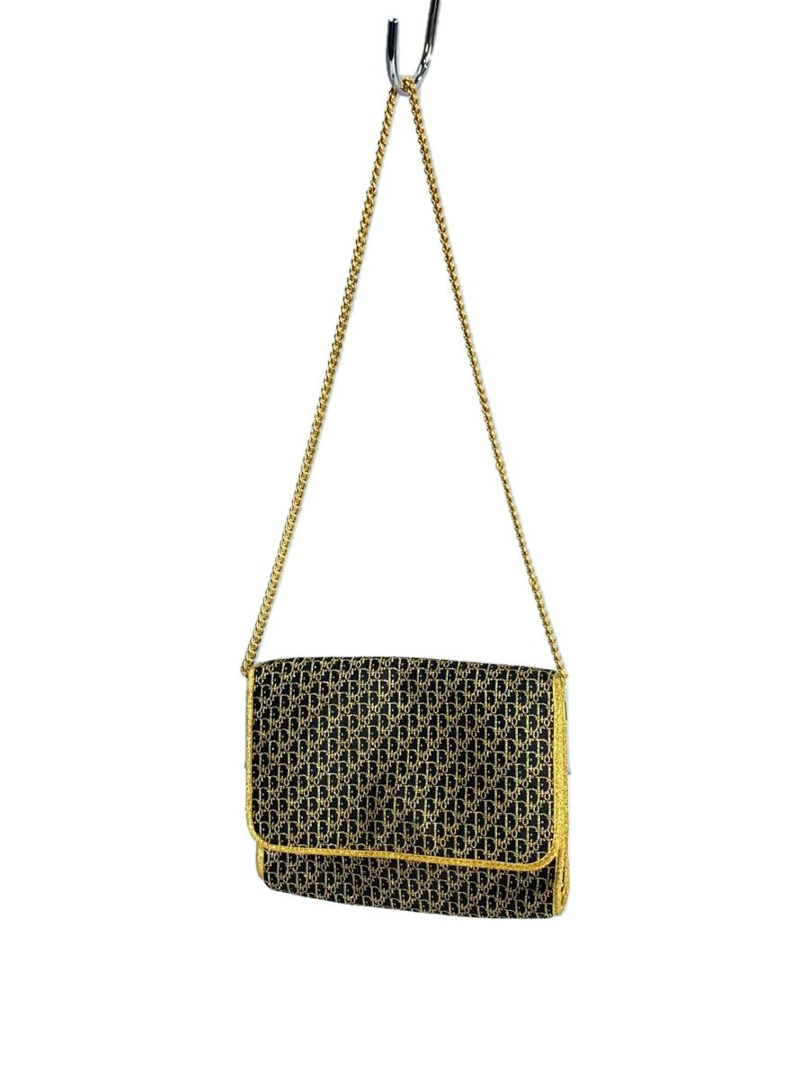 【中古】Christian Dior◆ショルダーバッグ/帆布/BLK/総柄【御徒面子】