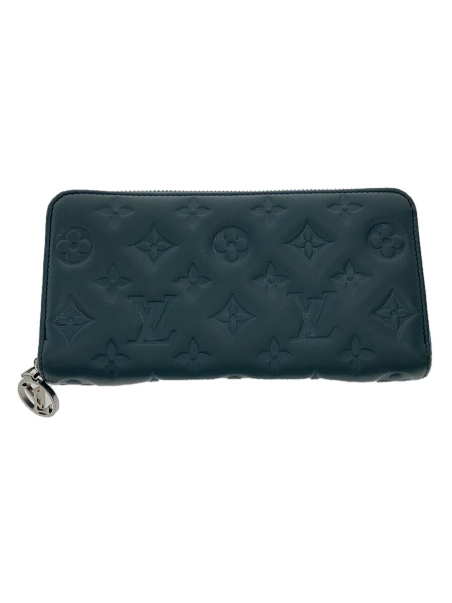 【中古】LOUIS VUITTON◆ジッピー・ウォレット/モノグラム/M81707/長札入れ/なめし革/BLU/レディース【服飾雑貨他】
