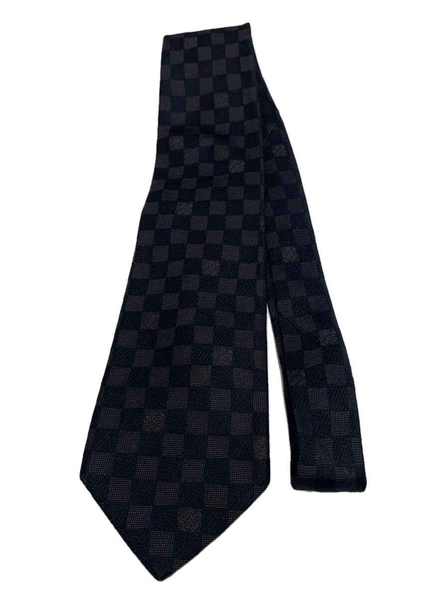 【中古】LOUIS VUITTON◆タイ/絹地/BLK/総柄/メンズ【服飾雑貨他】