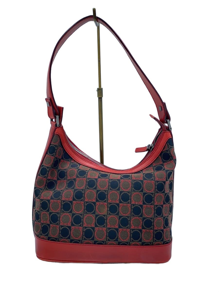 【中古】Salvatore Ferragamo◆ショルダーバッグ/--/RED/総柄/AU-21【バッグ】|2nd STREET 店