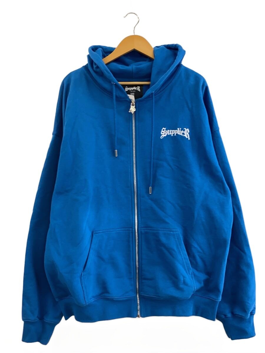 【中古】SUPPLIER◆ジップパーカー/XL/綿織物/BLU【メンズウェア】