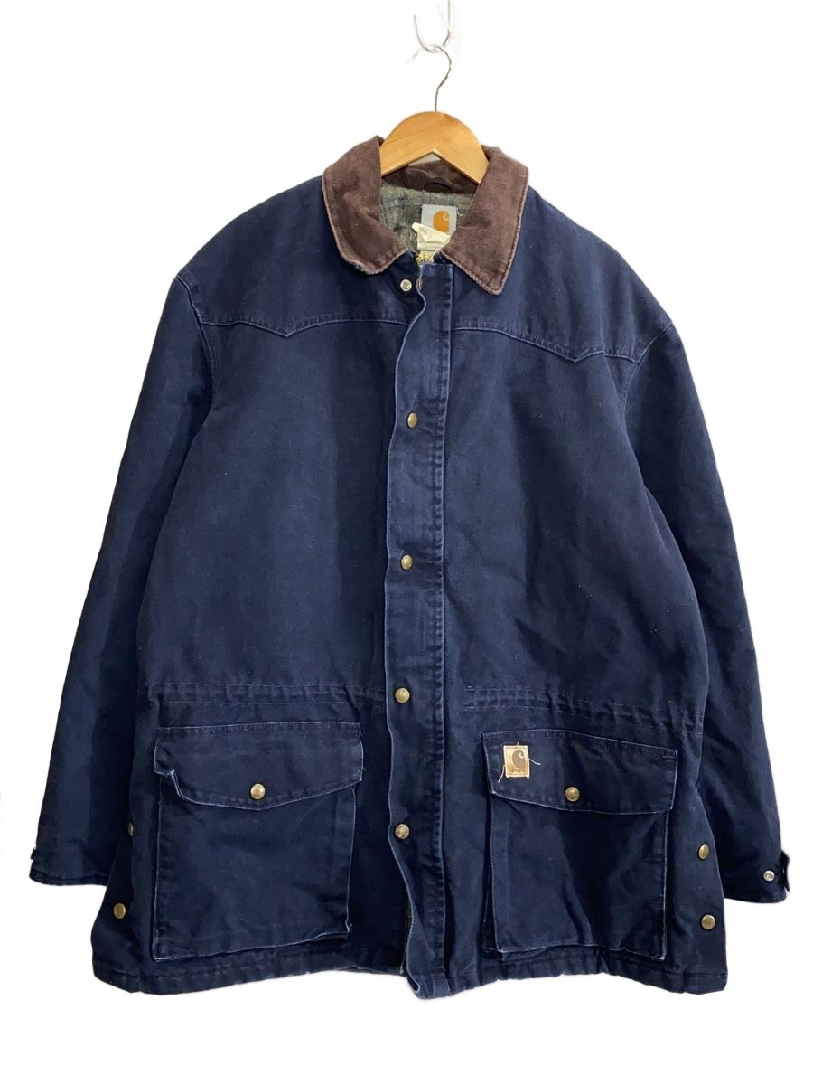 【中古】Carhartt◆ダックワークジャケット/カバーオール/L/コットン/NVY/裏地チェック柄/C52MDT//【メンズウェア】|2nd STREET 店