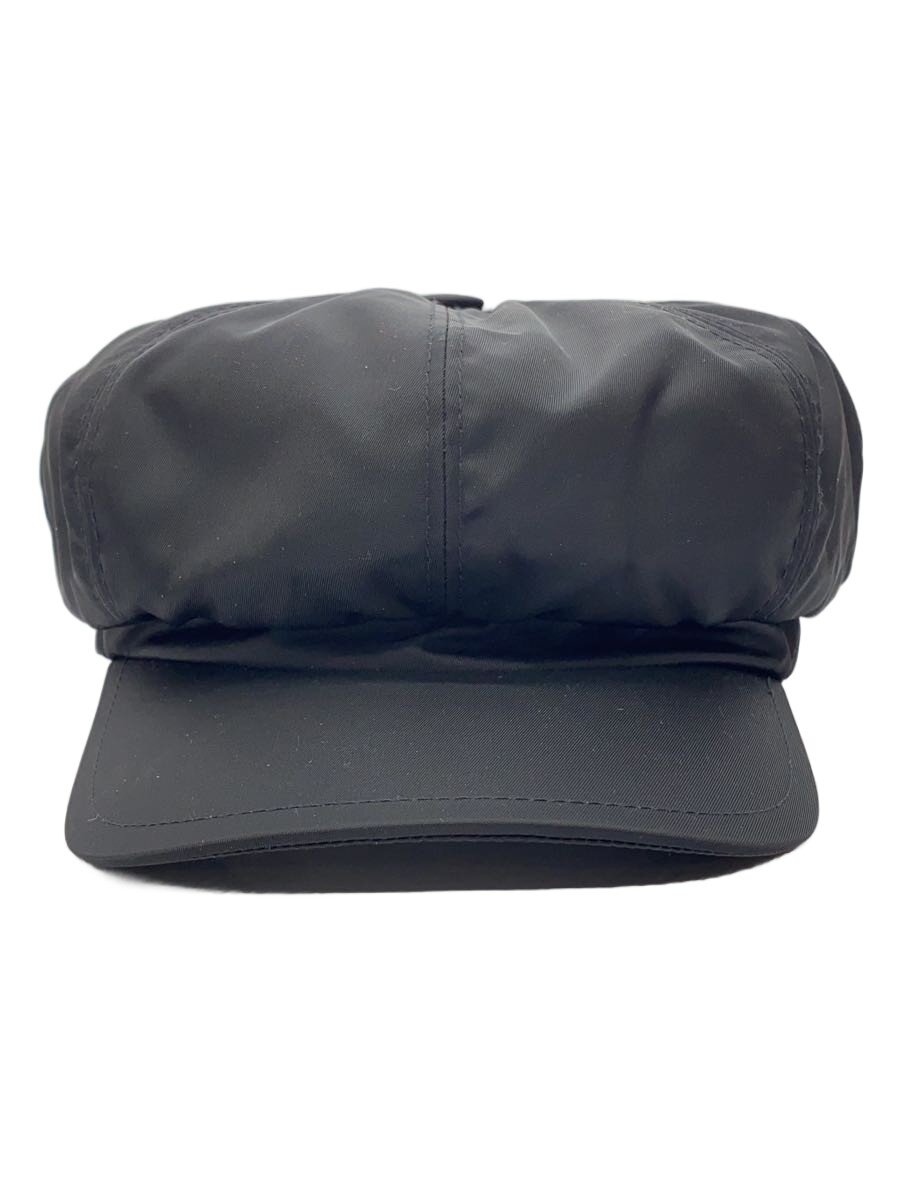 【中古】PRADA◆キャスケット/三角一皿/頭顱御召しもの/M/ポリエステル/BLK/レディース【服飾雑貨他】