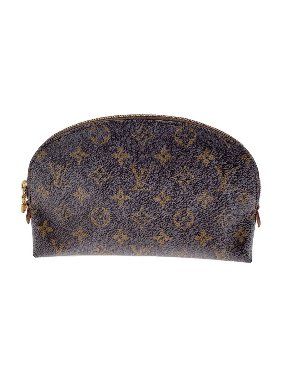 【中古】LOUIS VUITTON◆ポシェット・コスメティックPM_モノグラム・帆布_BRW/PVC/BRW【御徒面子】