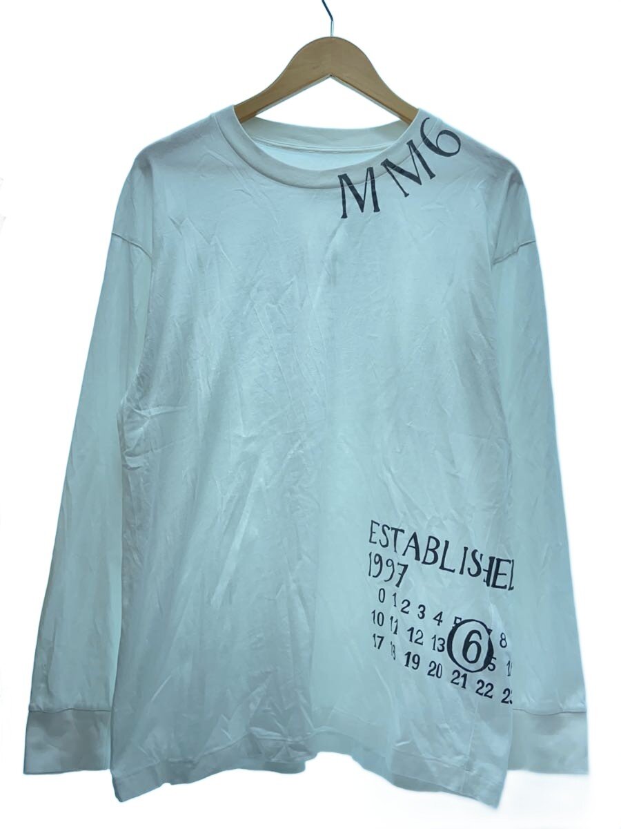 【中古】MM6◆25SS/ネックロゴカットソー/長袖Tシャツ/S/コットン/WHT/SH0GC0047//【メンズウェア】|2nd STREET 店
