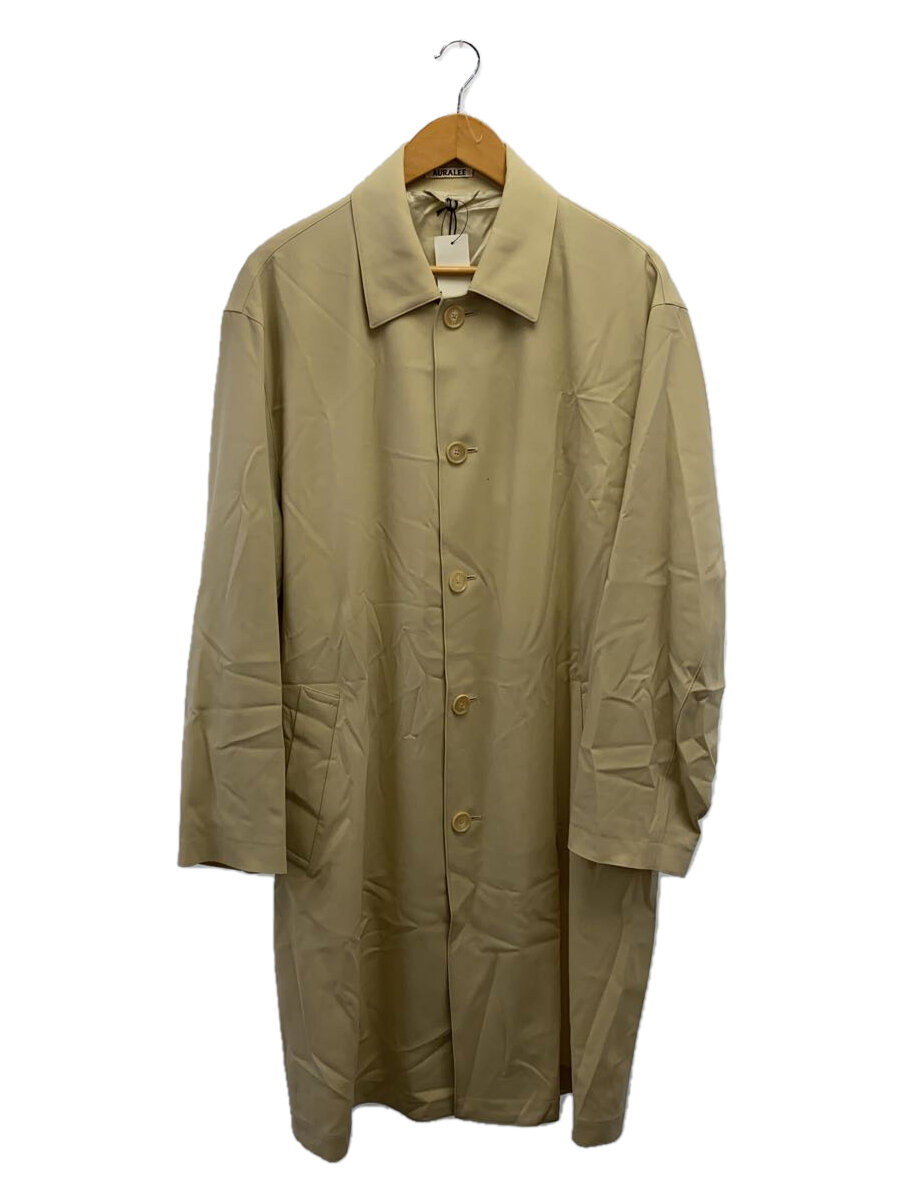 【中古】AURALEE◆24ss/HARD TWIST WOOL TWILL SOUTIEN COLLARステンカラー厚地の外套/3/羊毛/BEG【メンズウェア】