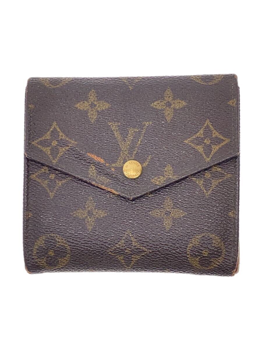 【中古】LOUIS VUITTON◆ポルト・モネ・ビエ・カルト・クレディ_モノグラム・キャンバス_BRW/--/BRW/総柄/メンズ【服飾雑貨他】