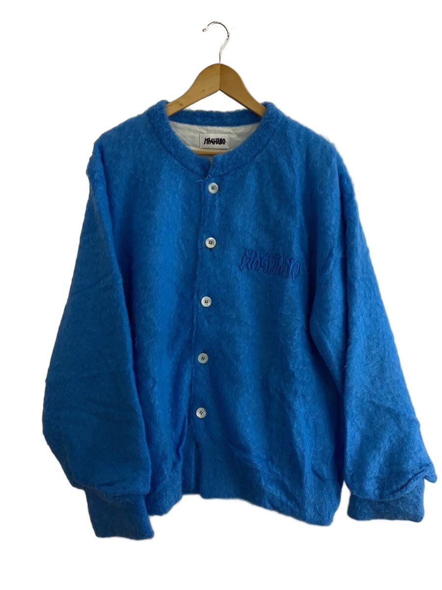 【中古】MAGLIANO◆22aw/PADDED KURT CARDIGAN/ジレー(朦々たる)/M/モヘヤ/BLU/無地//【メンズウェア】
