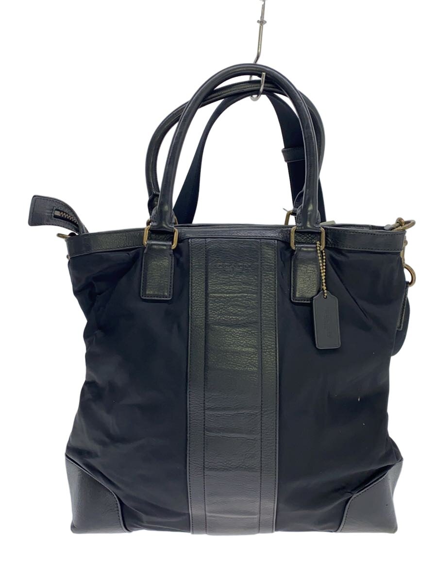 【中古】COACH◆トートバッグ/なめし革/BLK/F71546【御徒面子】