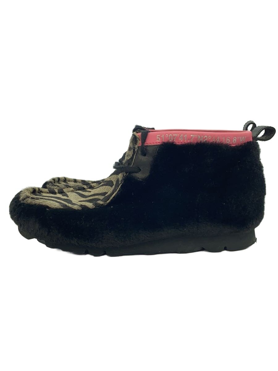 【中古】ATMOS◆ブーツ/Clarks Wallabee Gen/クラークスワラビー/26.5珊/BLK/ハラコ/300足押さえる//【シューズ】