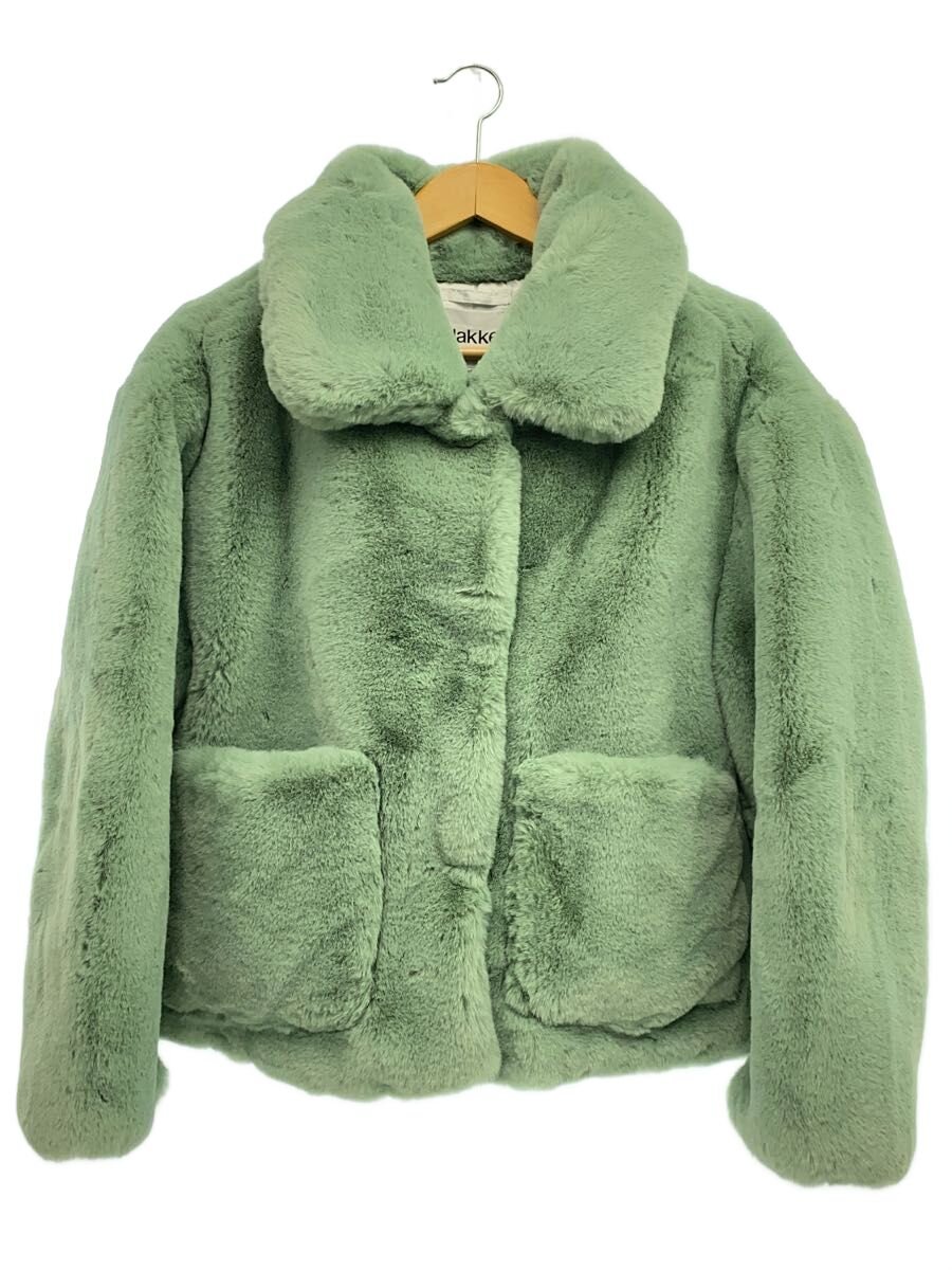 【中古】Jakke◆厚地の外套/S/ポリエステル/GRN/Traci Faux Fur Coat/毛革厚地の外套/毛革上衣//【レディース御召しもの】
