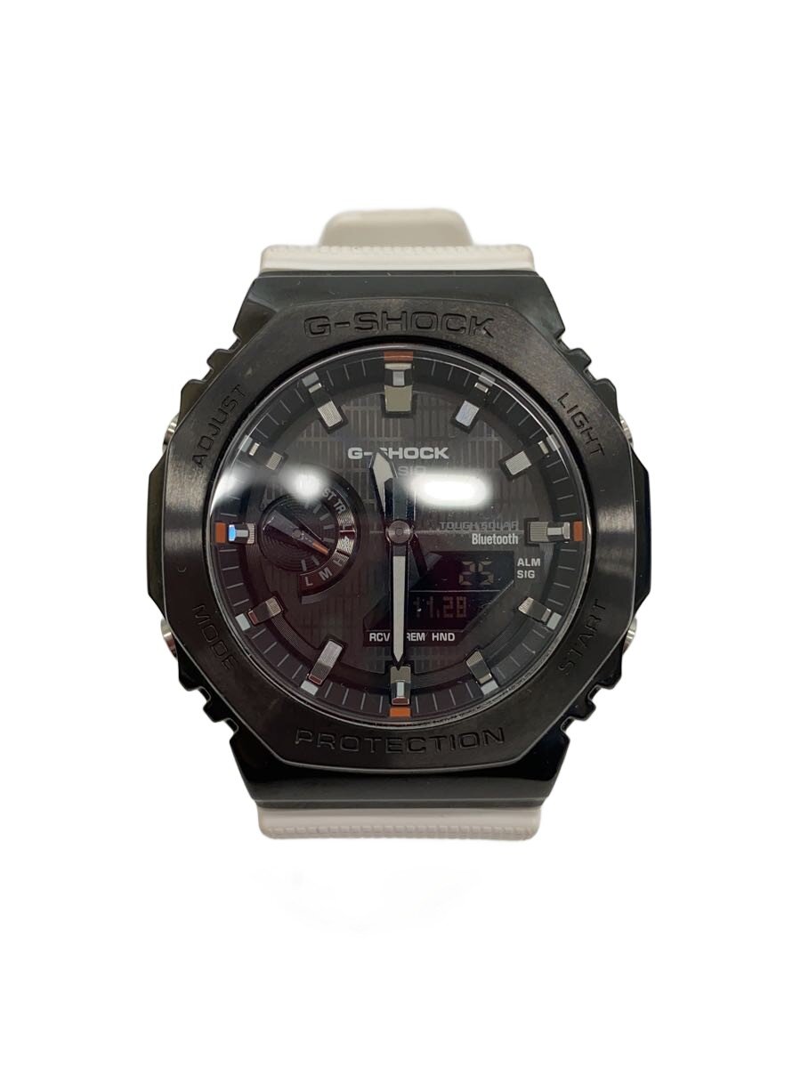 【中古】CASIO◆ソーラー腕時計_G-SHOCK/アナログ/ラバー/BLK/WHT/SS//【服飾雑貨他】|2nd STREET 店