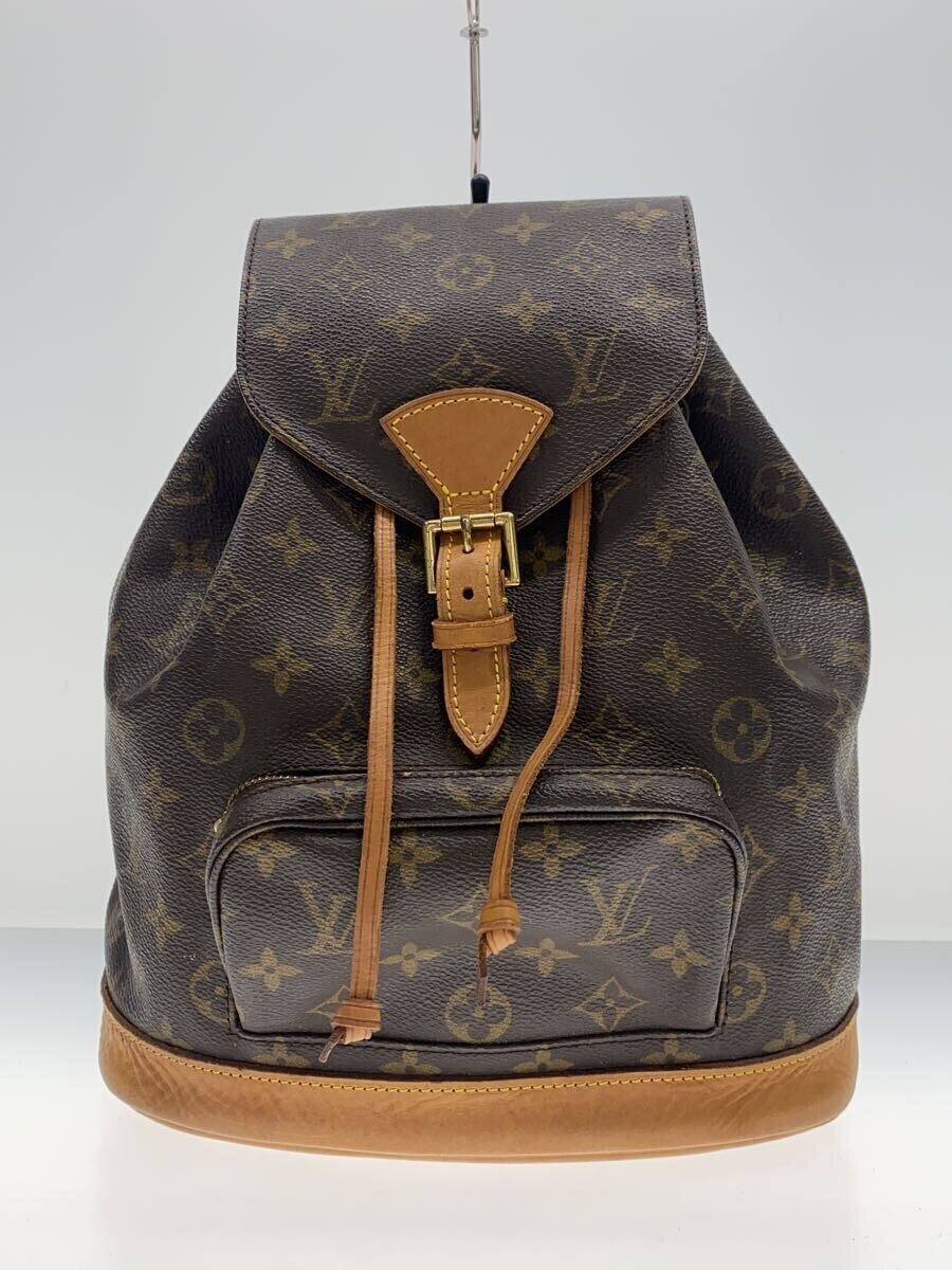 【中古】LOUIS VUITTON◆モン掏摸MM_モノグラム・帆布_BRW/PVC/BRW/総柄【御徒面子】