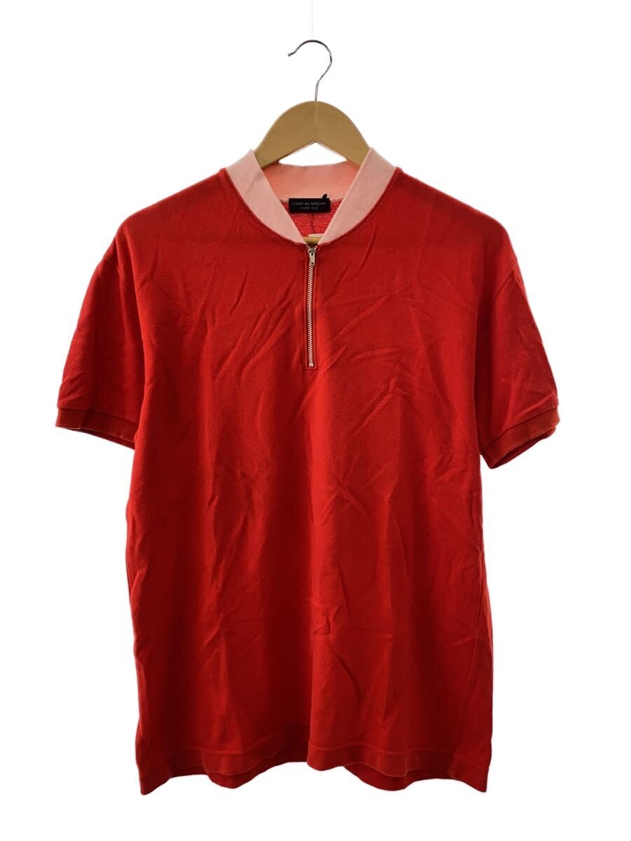 【中古】COMME des GARCONS HOMME PLUS◆90s/AD1990/ハーフジップ/鹿の子/Tシャツ/--/コットン/RED/無地/PT-110320【メンズウェア】|2nd STREET 店