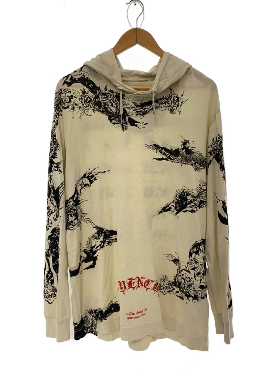 【中古】GIVENCHY◆パーカー/S/綿織物/WHT/総柄/BM715S3Y68【メンズウェア】