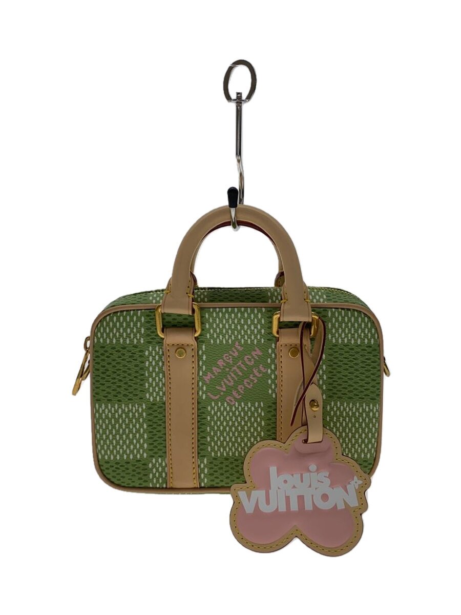 【中古】LOUIS VUITTON◆ナノポルト ドキュマンヴォヤージュ/ショルダーバッグ/帆布/GRN/N40643/? NULL ?【御徒面子】