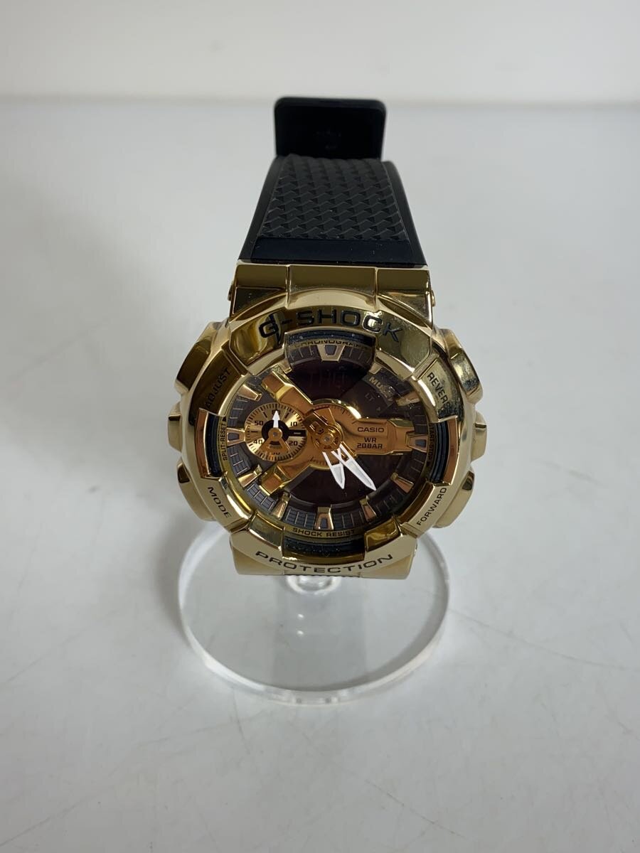 【中古】CASIO◆石英ウオッチ_G-SHOCK/デジアナ/GLD/BLK【服飾雑貨他】