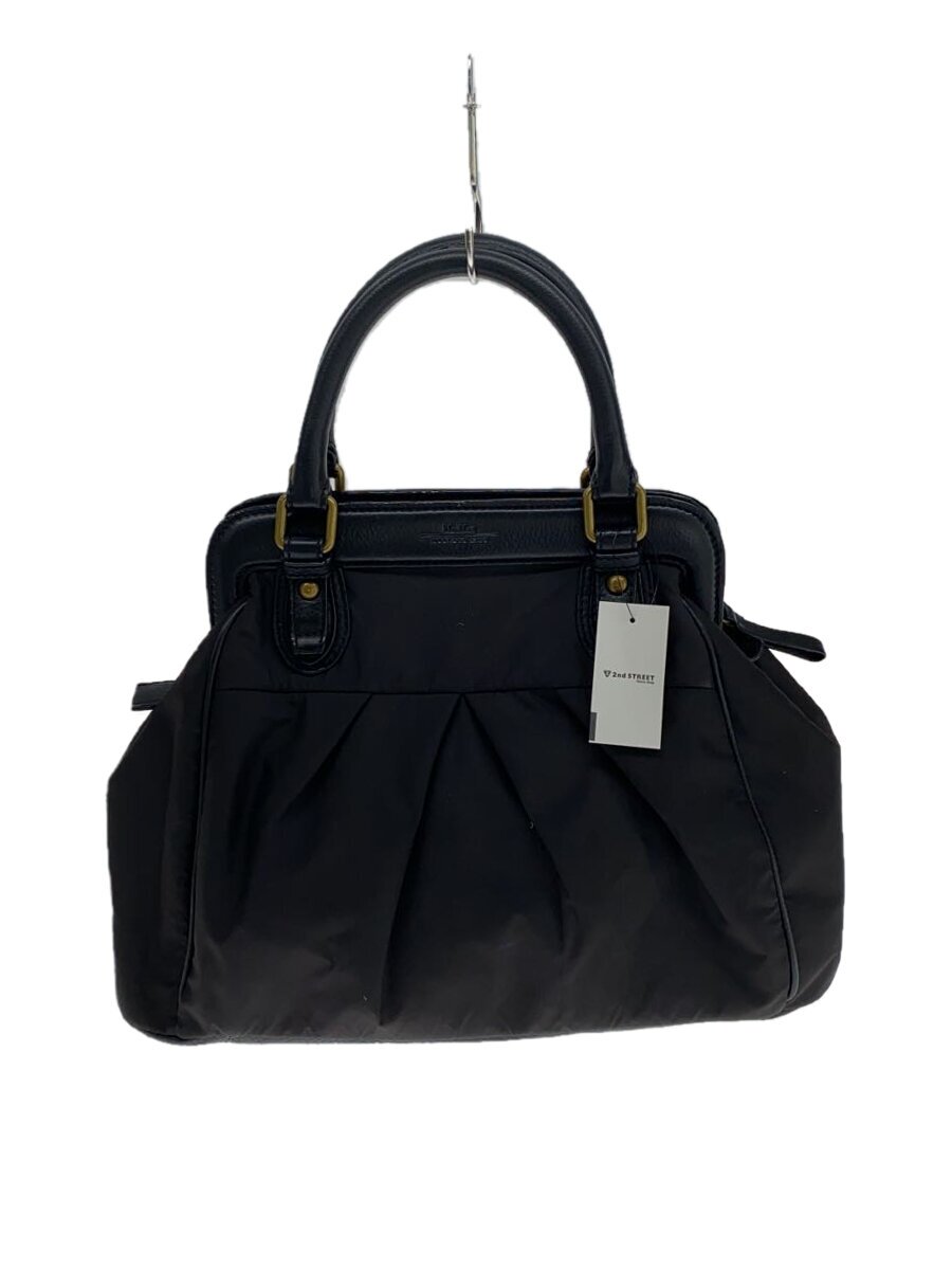 【中古】MAX MARA◆マックスマーラ/ハンドバック/黒/黒いこと/BLK/無地/底ややスレ有【御徒面子】