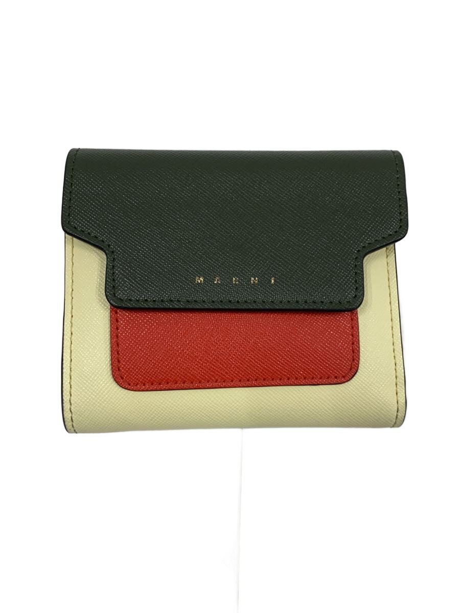 【中古】MARNI◆3つ折り紙入れ/なめし革/マルチ色つや/メンズ/PFMO052U0【服飾雑貨他】