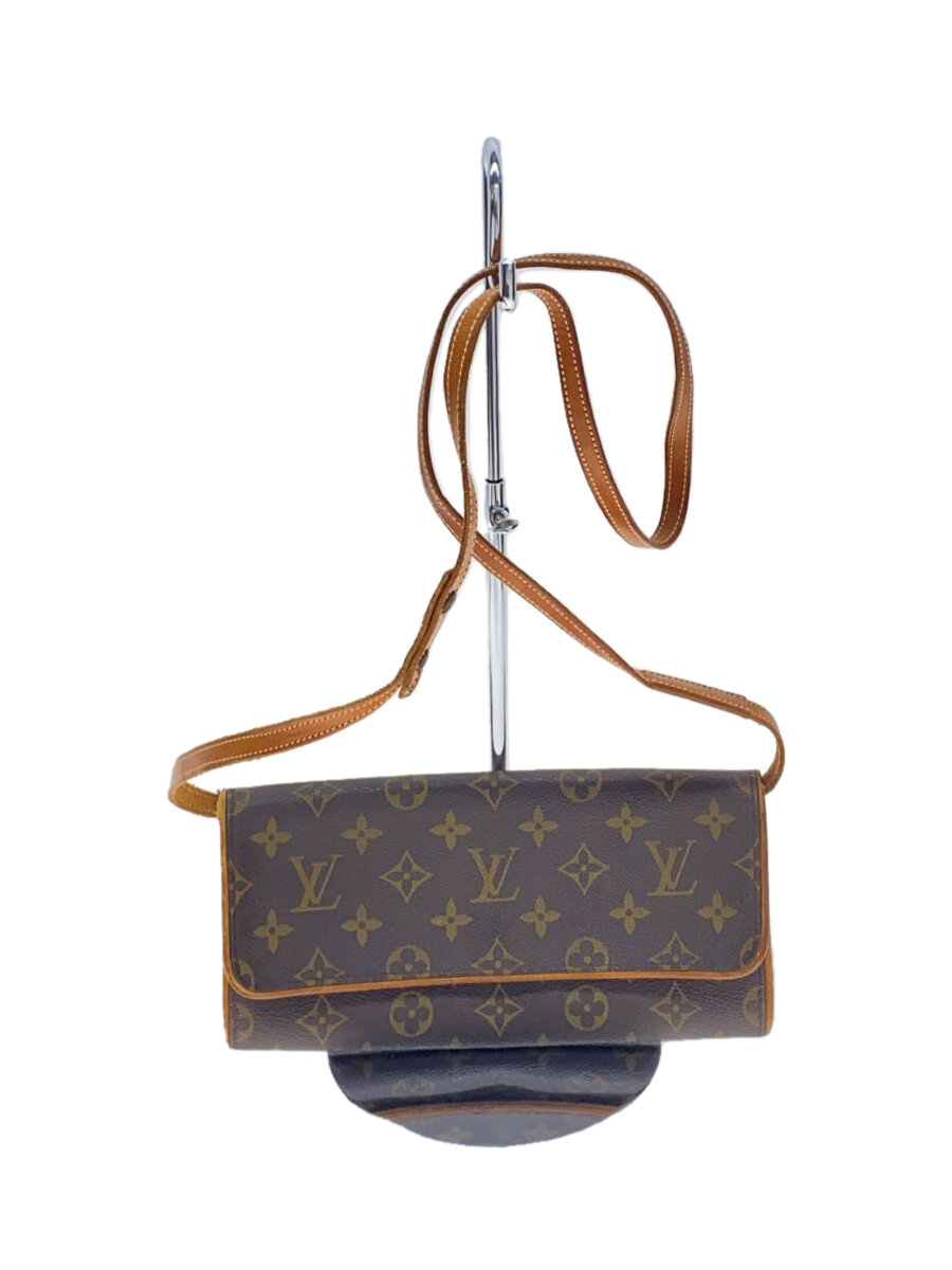 【中古】LOUIS VUITTON◆ポシェット・ツインGM_モノグラム・帆布_BRW/PVC/BRW【御徒面子】