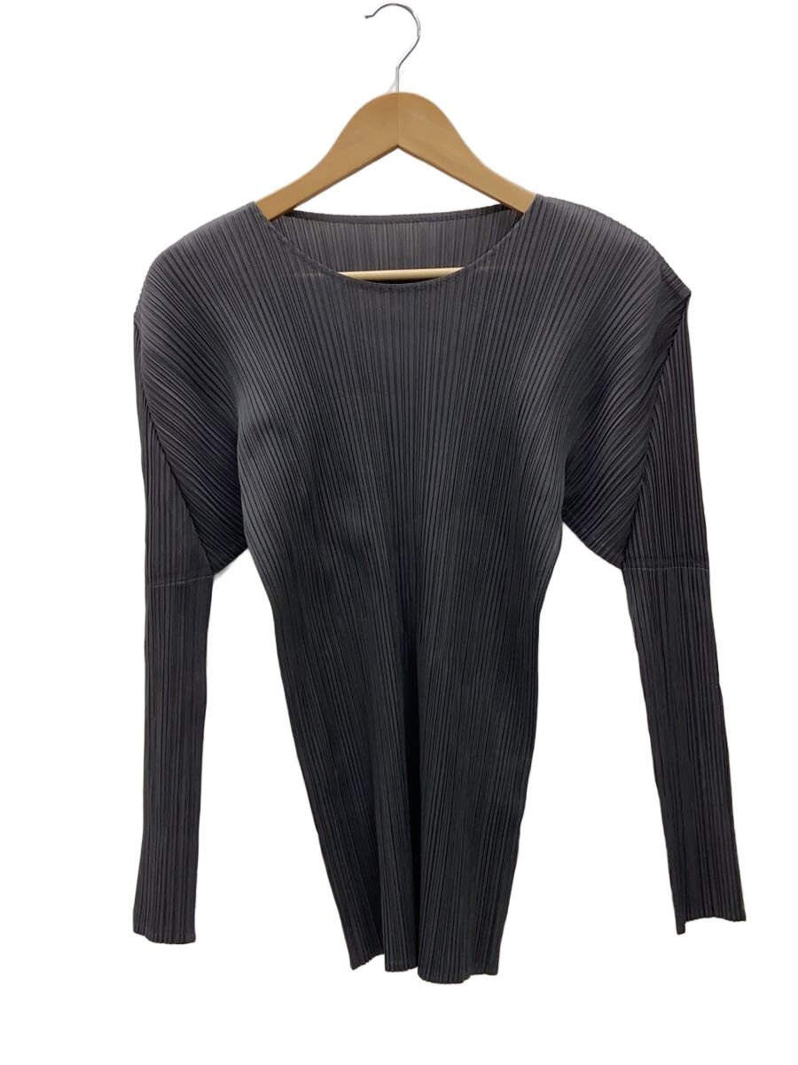 【中古】PLEATS PLEASE ISSEY MIYAKE◆長袖カットソー/4/ポリエステル/GRY/PP04-JK602【レディース御召しもの】