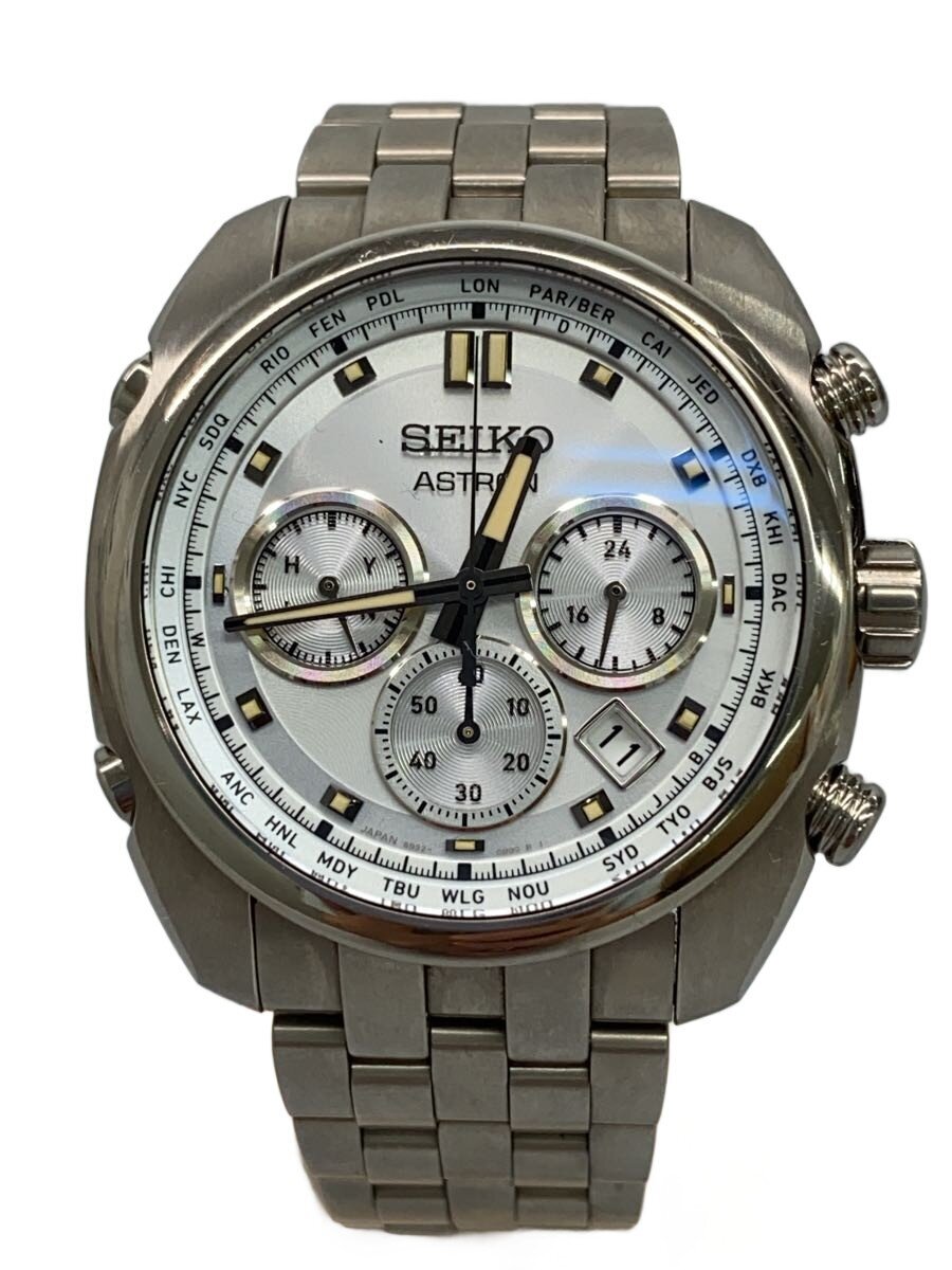 【中古】SEIKO◆ASTRON/ソーラーウォッチ/アナログ/ステンレス鋼/SLV/SLV/8B92-0BB0【服飾雑貨他】