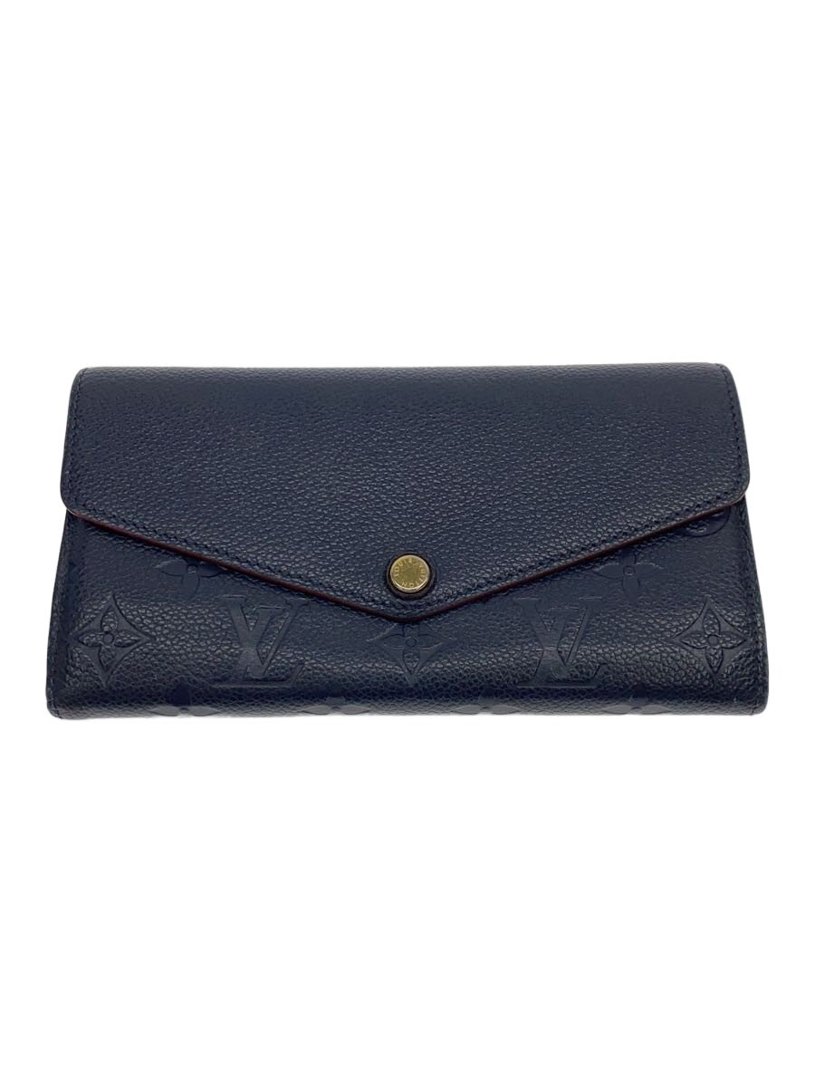 【中古】LOUIS VUITTON◆ポルト・フォイユ・サラ_モノグラム・アン工業プラント/牛皮/NVY/レディース//【服飾雑貨他】