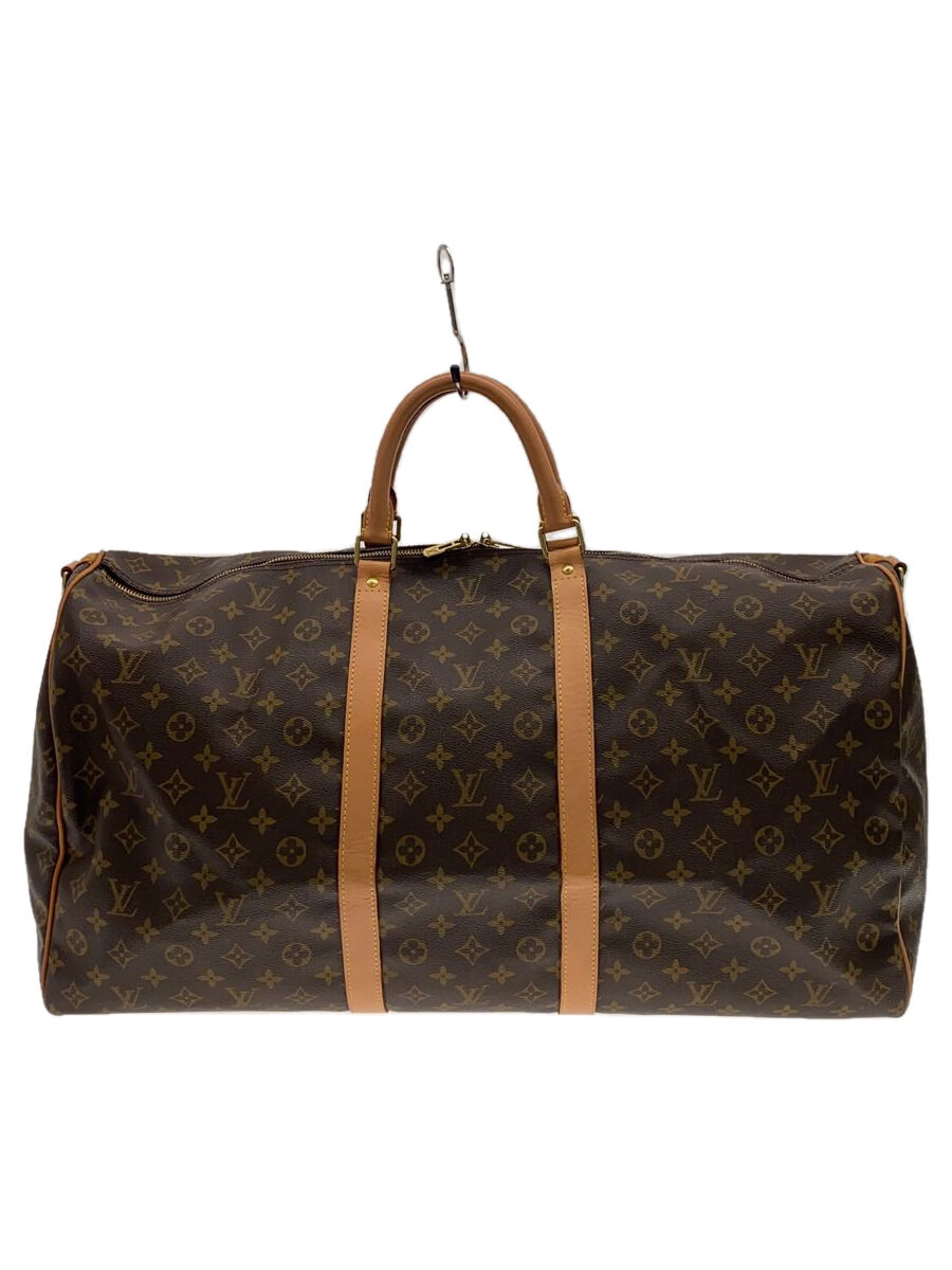 【中古】LOUIS VUITTON◆キーポル・バンドリエール60_モノグラム・帆布_BRW/PVC/BRW/ストラップ欠品【御徒面子】
