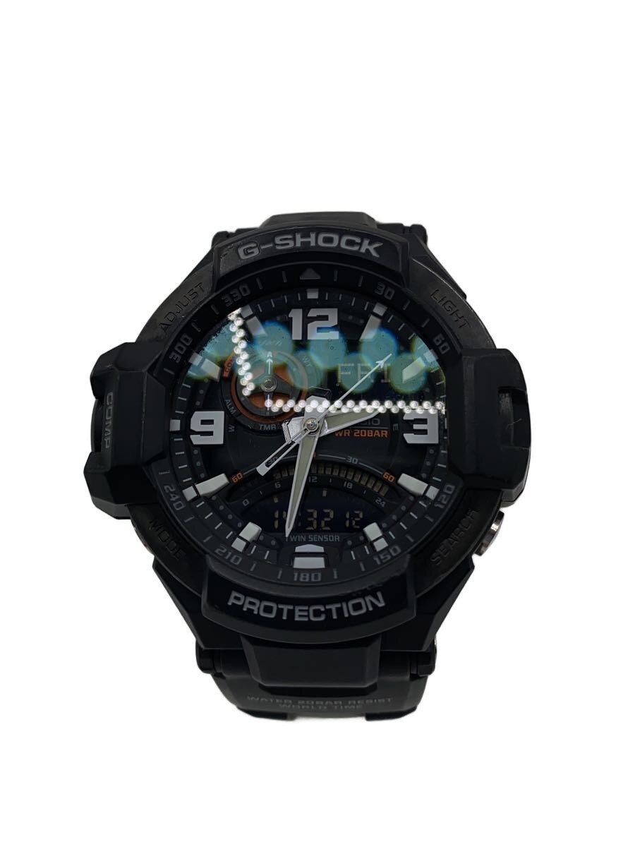 【中古】CASIO◆石英ウオッチ・G-SHOCK/デジアナ/天然ゴム/BLK/BLK//【服飾雑貨他】