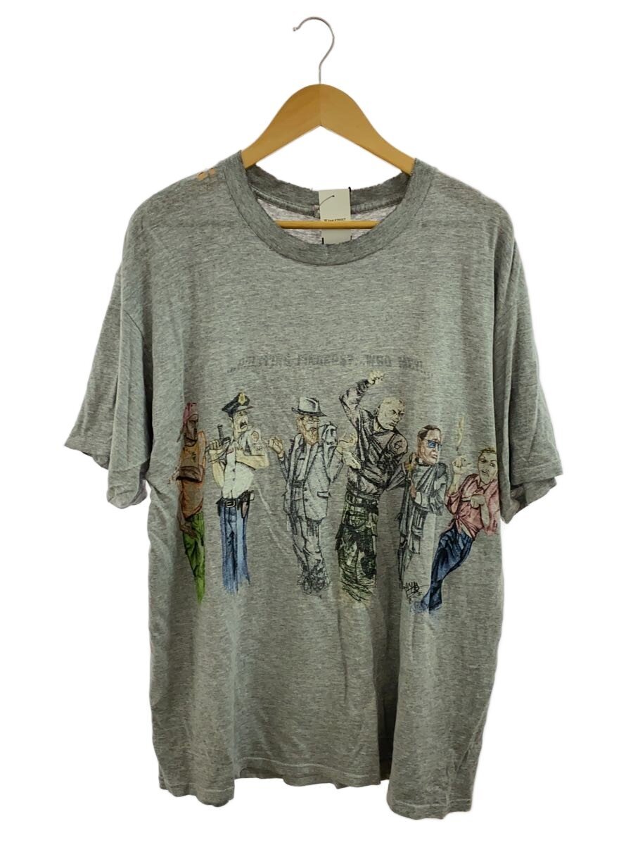 【中古】echo unlimited/90s/USA/切れっ端/92/すべり出し期/プルオーバー/XL/綿織物/GRY/刷り上げる【メンズウェア】