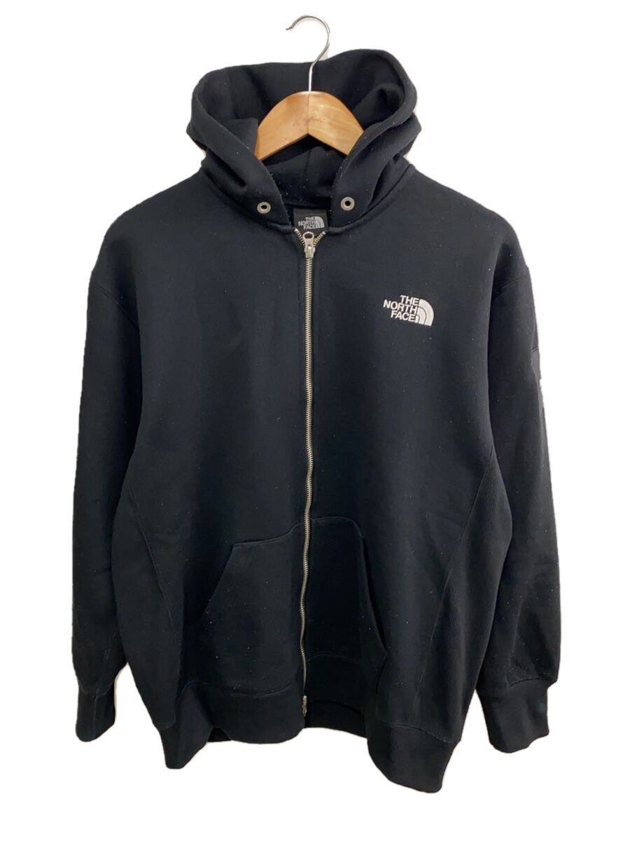 【中古】THE NORTH FACE◆SQUARE LOGO FULLZIP_スクエアロゴフルジップ/L/ポリエステル/BLK【メンズウェア】