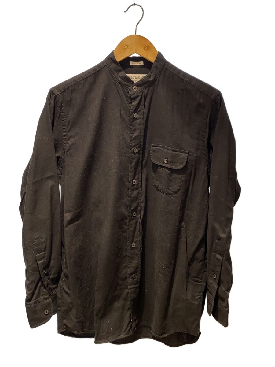 【中古】individualized shirts◆CLASSIC FIT/周波数帯域色合い長袖ティーシャツ/15-32/綿織物/BLK/杉綾模様//【メンズウェア】