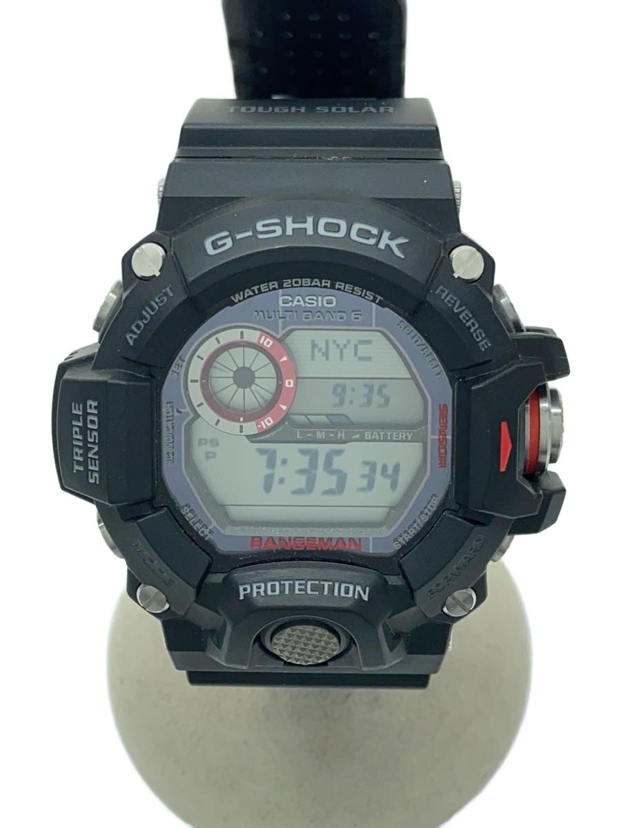 【中古】CASIO◆ソーラーウォッチ・G-SHOCK/デジタル/BLK/BLK【服飾雑貨他】