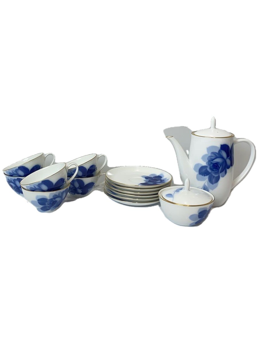 【中古】大倉陶園◆ブルーローズ/14点/WHT【キッチン用品】
