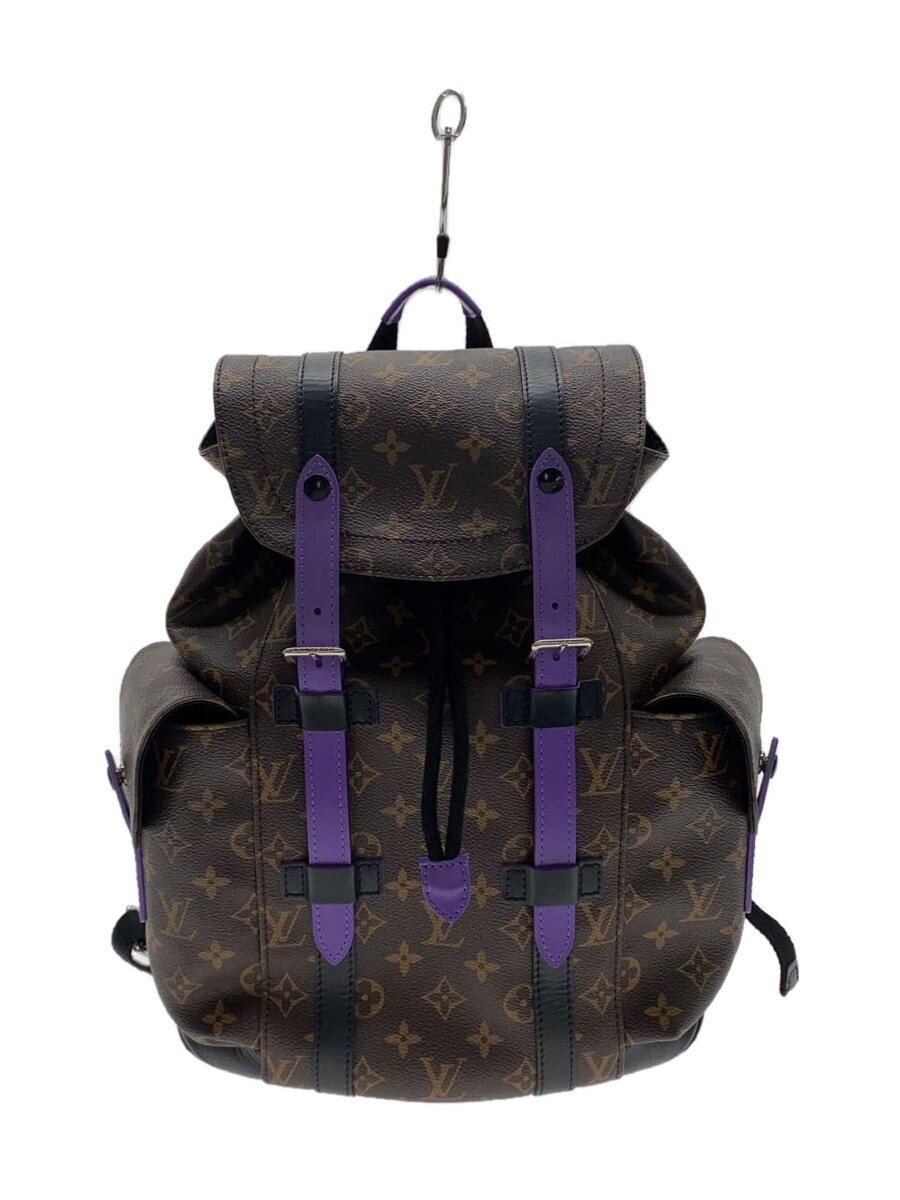 【中古】LOUIS VUITTON◆クリストファーPM/背嚢/PVC/BRW/M46247/モノグラム/色合い//【御徒面子】