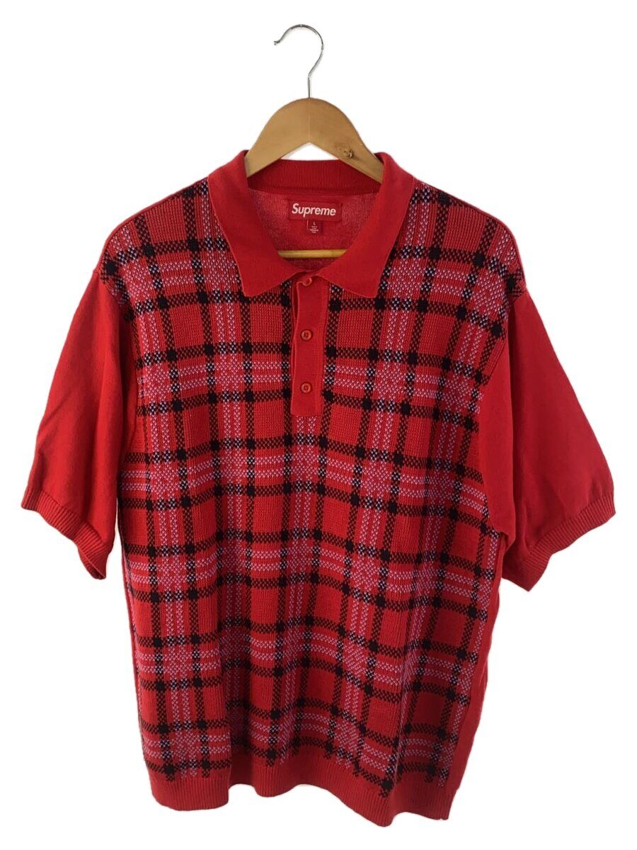 【中古】Supreme◆スポーツシャツ/L/綿織物/RED/読み合わせる【メンズウェア】