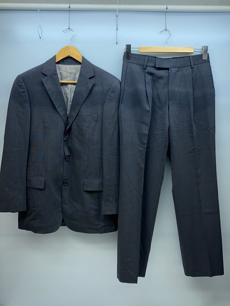 【中古】HUGO BOSS◆SUPER 100/背広/テーラードジャケット/スラックスズボン下/セットアップ/羊毛/GRY/22-0602【メンズウェア】